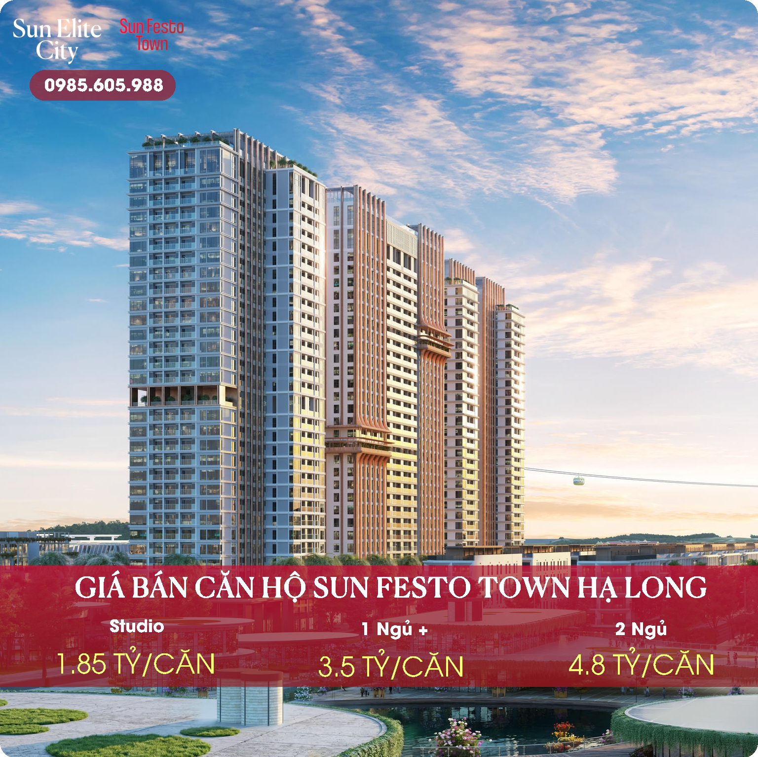 Giá bán căn hộ khoáng nóng Sun Festo Hạ Long 2026
