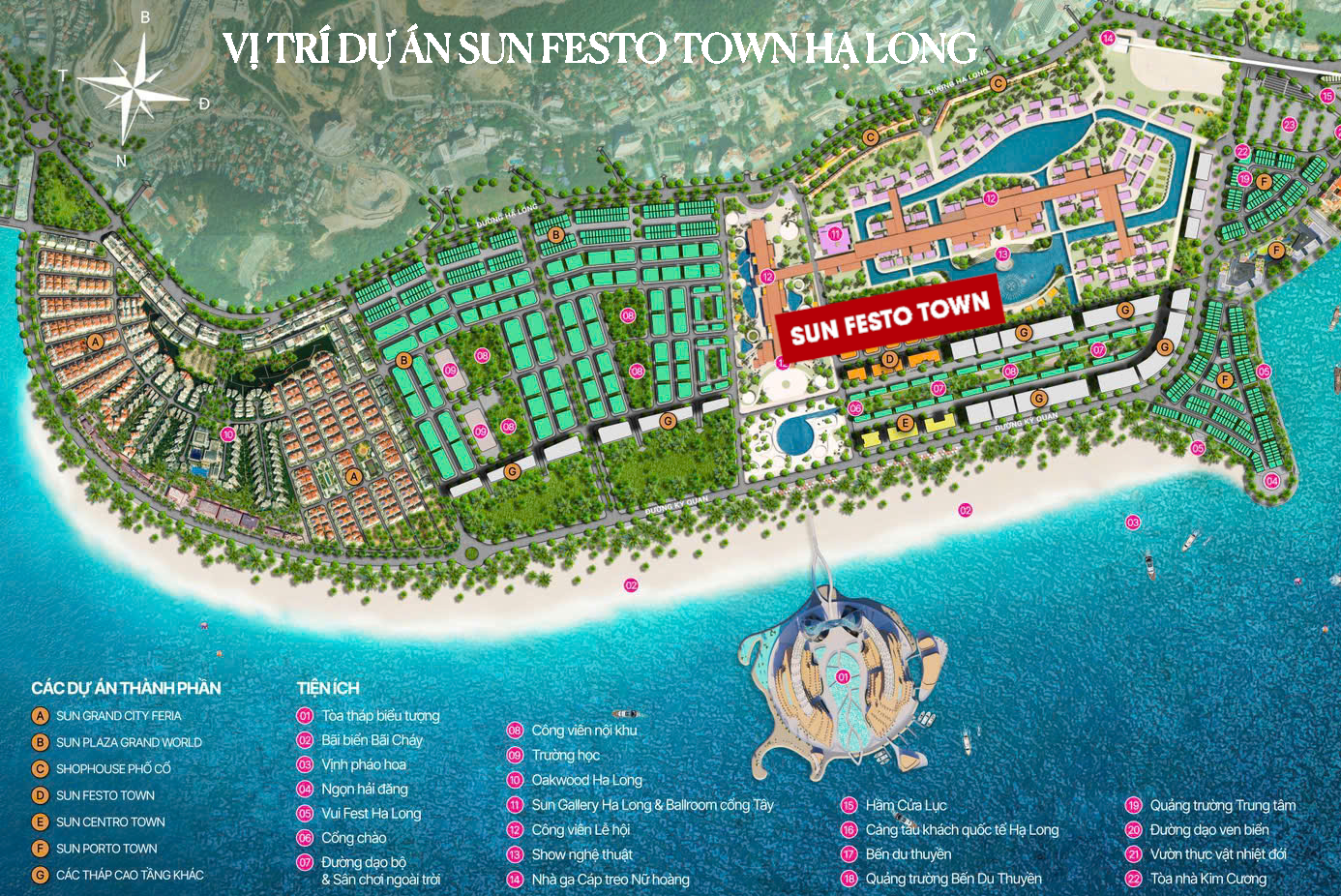 Vị trí dự án Sun Festo Town Hạ Long tại Bãi Cháy, Quảng Ninh